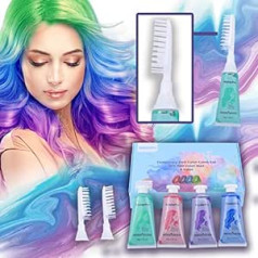 Haiolorpro Hair Chalk, Hair Chalk for Girls and Adults, Temporary Hair Colour Set for Children, Hair Chalk Children Washable Non-Toxic, Hair Mascara for 4 Colours, Suitable as a Gift, Role Play