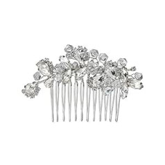 Pannow Hair Accessories for Brides Bridal Hair Comb Slide Clip Rhinestone Rose Gold Wedding Hair Accessories for Women, Girls, Bride & Bride