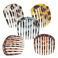 Premjcroy 5 Pieces French Twist Comb Retro Celluloid Matu ķemme 9 Zobu Neslīdošas ķemmes Spraudes Matu veidošanas Aksesuāri sievietēm un meitenēm