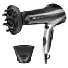 Babyliss Braun Satin Hair 7 IONTEC matu žāvētājs, jaudīgs matu žāvētājs ar 2200 W un satīna aizsardzības tehnoloģiju pret karstuma bojājumiem, komplektā ietilpst sprausla un difuzors, BRHD730E