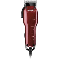 Andis - 66220 US-1, PRO Adjustable Blade Hair Clipper with 6 Attachments - Adjustable Length Settings, Cuts Wet/Dry Hair - Compatible with Cord/Cordless Trimmer - Red