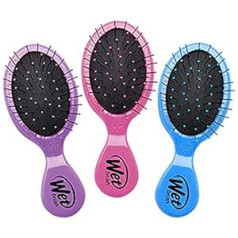 Wet Brush Multi-Pack Squirt Detangler matu suka ar mīkstiem IntelliFlex sariem, ideāla matu suka vīriešiem, sievietēm un bērniem, mini Travel Detangler, 3 iepakojumi (rozā, violeta, zila)