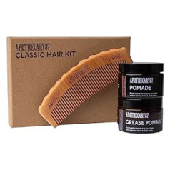 ‎Apothecary 87 Apothecary 87 Classic Hair Kit | 3 gabalu matu veidošanas komplekts | Dāvanu komplekts ar pomādu, tauku pomādu, 87 putotāja ķemmi