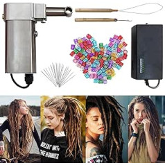 Dreadlock Machine Dreadlock Maker Portable Electric Crochet Braiding Machine from 6 to 16 mm with 20 Crochet Hooks, Easy to Make Dreadlocks L