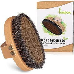 Lampox „Lampox“ kūno šepetėlis su smulkiais variniais viela, varinis šepetys, sausas šepetys, vonios šepetys, energetinis šepetys su variu