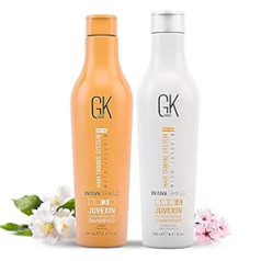 Gk Hair Global Keratin Colored Shield šampūnu un kondicionieru komplekts (8,11 fl oz/240 ml) Dziļi attīrošs, mitrinošs karstuma aizsardzība krāsotiem, sausiem, bojātiem, sprogainiem, sprogainiem matiem