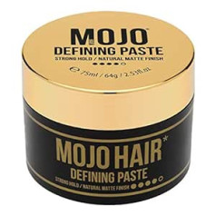 Mojo Hair MOJO matu noteikšanas pasta | Spēcīgas noturības matēta apdare | Vīriešu matu veidošanas līdzeklis 75 ml/64 g (1 iepakojums)