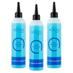 Aquyo Cosmetics Toniks galvas ādai pret blaugznām sausai un niezošai ādai (3 - 3 x 200 ml iepakojumā) | Matu toniks pret blaugznām un niezi | Matu ūdens ar mentolu, pantenolu un alantoīnu