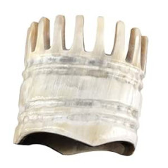 Minkissy Natural Horn Comb Ox Horn Head skalpa masieris pārnēsājams masāžas matu iztaisnošanas ķemmes rīks vīriešiem sievietēm bēšs 8 cm