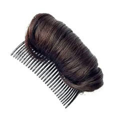 Bamboopack Bump Up Comb Clip Bun Hair Bump It Up Volume Hair Base Matu Dekora ķemme puslodes galviņa Coil Bišu strops Pūkains Bump It Up Ielikt Do Beehive matu veidotājs Volume Maker Bun Hair Pad, tumši brūns