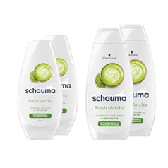 Schauma Schwarzkopf Clarifying Shampoo Fresh Matcha (2 x 400 ml) taukainām saknēm un sausiem padomiem un kondicionieris (2 x 250 ml) intensīvai kopšanai ar Matcha tējas ekstraktu