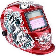 Ejoyous Welding Helmet Welding Mask Automatic Welding Protection for More Modes TIG MIG MAG, Red Pirate