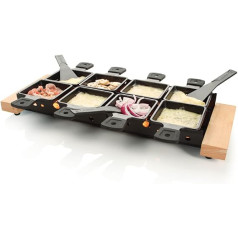 Boska Partyclette XL/Raclette-Set für auf dem Grill/geeignet für acht Personen/Edelstahl/Schwarz