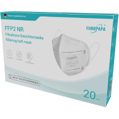 EUROPAPA® FFP2 Masken Atemschutzmaske 5-Lagen Staubschutzmasken hygienisch einzelverpackt Stelle zertifiziert EN149 Mundschutzmaske EU2016/425