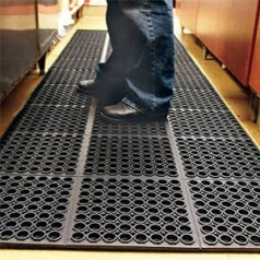 Commercial Rubber Floor Mats, 90 x 180 m, Anti Fatigue Mat with Drainage Holes, Heavy Duty Doormat for Restaurant, Industrial, Garden, Bar, Bathroom, Indoor and Outdoor, Wet Area