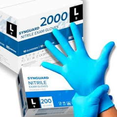 2000 Stück Nitrilhandschuhe puderfrei, latexfrei, hypoallergen, Lebensmittelhandschuhe, Einweghandschuhe (Größe L)