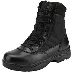 NORTIV 8 Men's Military Boots Security Tactical Boot Zipper Boots Combat Boots Combat Boots Shoes