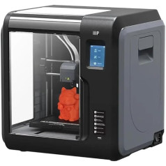 Monoprice 133820 Voxel 3D printeris ar noņemamu apsildāmu paneli, pilnībā aizvērtu skārienekrānu, atbalstīts līmenis Easy WiFi 8GB iekšējā atmiņa 150 x 150 mm melns/pelēks