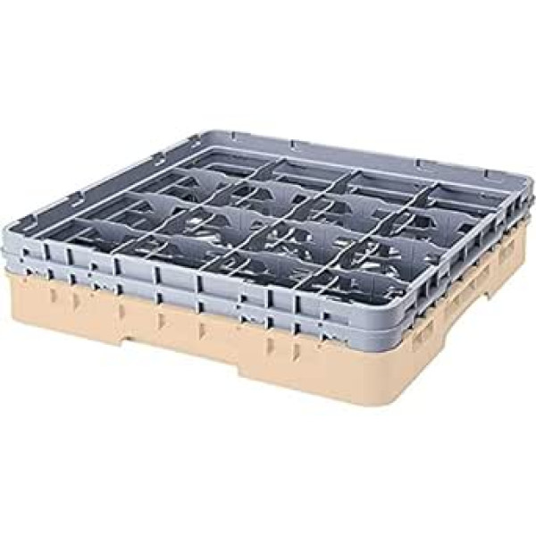 Cambro 9S434 kameras polipropilēna statīvs 14,9 cm diametra rokturim un bēšs, 1/1 izmērs, 9 nodalījumi, 13,3 cm augstums, 4 gab.