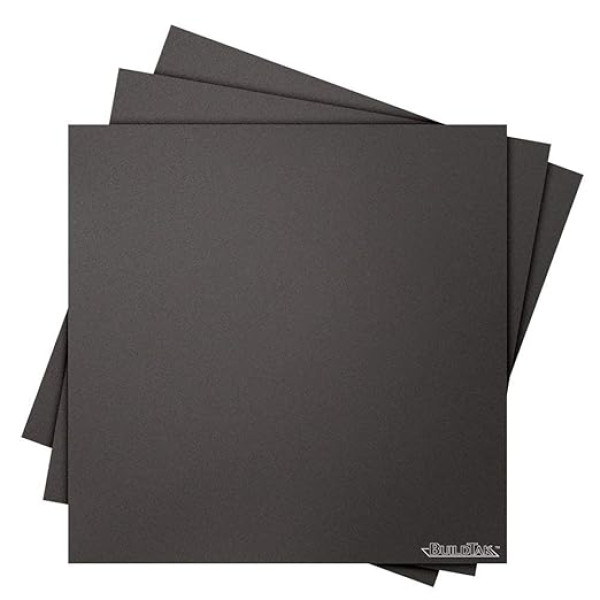 BuildTak BT16X16-3PK 3D drukāšanas konstrukcijas virsma, 16" x 16", 406 mm x 406 mm, kvadrāts, melns (3 iepakojumā)