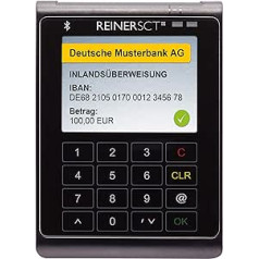 REINER SCT cyberJack Wave Bluetooth + USB Chipkartenleser ar TFT displeju, Touch PIN-Pad + Akku. Fuer piezīmjdators, viedtālrunis + planšetdators