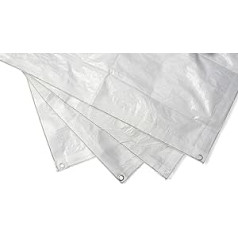 SEILFLECHTER - Polyband rectangular boat tarpaulin, waterproof and UV-stabilised tarpaulin with eyelets in white, 250 g/m², 5 x 9 m