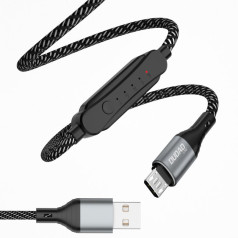 Dudao 2in1 Cable USB - micro USB kabelis + taimera slēdzis taimeris 5A 1m melns