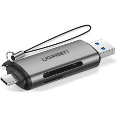 Универсальный картридер micro SD для USB 3.0 и USB-C 3.0, серый