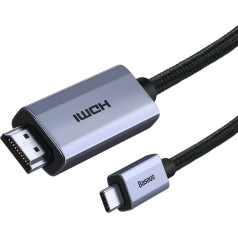 Augstas izšķirtspējas sērijas USB-C — HDMI 2.0 4K 60Hz adaptera kabelis, 2 m melns