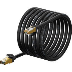 Ātrs tīkla plākstera vads RJ45 10Gbps Cat 7 Speed Seven 8m melns