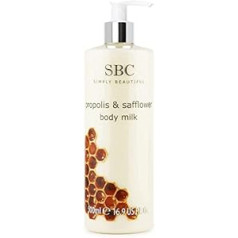 Sbc Skincare - Mitrinošs krēms ar propolisu un dadzis - 500 ml - Nomierina un atdzīvina ādu - Ķermeņa losjons - Ātra iesūkšanās - Propoliss un Saflora ķermeņa piens