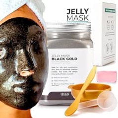 Brüun BRÜUN Peel-Off Jelly Mask, Premium Quality Modeling Black Gold Salicilskābes AC Jar Mask pulveris sejas maskai, Ideāli piemērots kosmetologiem, Spa ādas kopšana, Hidro sejas maska