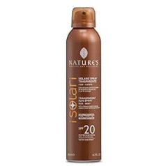 Bios Line Nature's iSolari saules aizsargkrēms, dzidrs SPF 20, ķermeņa ātras absorbcijas ūdensizturīgs saules aizsargkrēms 200 ml