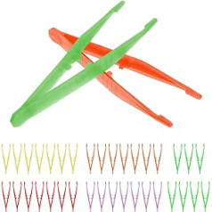 Nicklin Pack of 35 Plastic Tweezers 13cm Craft Tweezers Plastic Bulk Bead Tweezers First Aid Medical Serrated Tip Tweezers for Kids Crafts Home School DIY Bead Picking Securing - 5