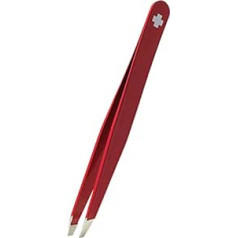 Rubis tweezers red slanted - tweezers plucking eyebrows - professional tweezers made of stainless steel