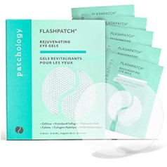 Patchology FlashPatch Rejuvenating Eye Gel - barojoši acu spilventiņi ar kofeīnu un kolagēna hidrolizātu - acu želejveida mitrinātājs, piemērots pietūkumam, nogurumam un sausumam