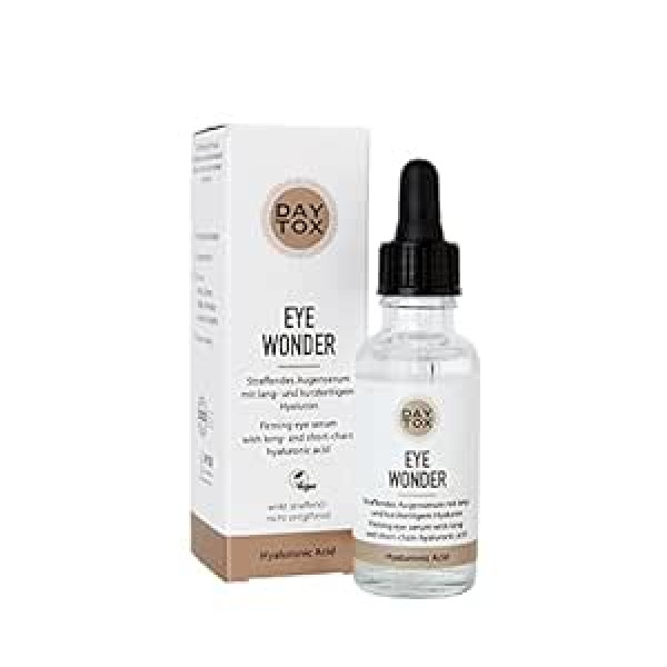 Daytox Eye Wonder nostiprinošs hialurona acu serums, liela deva ar tūlītēju efektu, vegāns, bez krāsvielām, bez silikona un bez parabēniem 1 x 30 ml