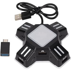 Yoidesu tastatūras peles pārveidotājs, tastatūras un peles adapteris, USB peles tastatūras adapteris, piemērots PS4, Switch, PS3, Xbox One, melns
