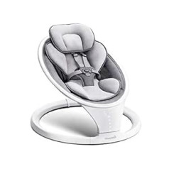 Munchkin Bluetooth-Enabled Lightweight Baby Rocker with Natural Rocking Motion in 5 Speeds, with Remote Control, Grey, 4.1 kg