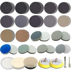 139 Pieces 2 Inch Wet and Dry Sandpaper 60-10000 Grit with 1/4