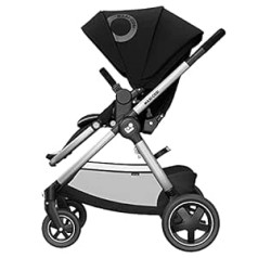Maxi-Cosi Adorra² Pushchair, Comfortable Folding Combination Pushchair with Shopping Basket and Multiple Seating Positions, Suitable from Birth to Approx. 4 Years (0-22 kg), Essential Black, Black
