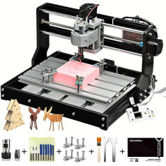 SainSmart CNC 3018-PRO frēzēšanas gravēšanas mašīnas komplekts Grbl bāzes kontrolieris (svece) 3 asis akrila, PVC, koka, mīksta alumīnija apstrādei, darba laukums 300 mm x 180 mm x 45 mm