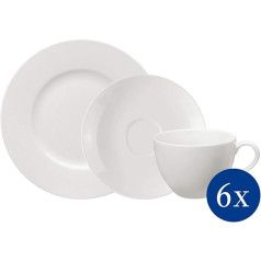 vivo by Villeroy und Boch Group - Basic White Kaffee-Set, 18 tlg,, für bis zu 6 Personen, Premium Porzellan, spülmaschinen-, mikrowellengeeignet, weiß