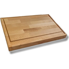 LANA risinājums Liels griešanas dēlis ar sulas rievu 450 mm x 320 mm x 40 mm Izgatavots no eļļota dižskābarža koka griešanas dēlis Virtuves dēlis