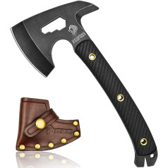 Nedfoss Axe Survival kā dārza instrumenti, izdzīvošanas cirvis, mazs cirvis un cirvis ar apvalku, tūrisma cirvis, universālais cirvis, mini cirvis ar G10 kātu, pilnais cirvis, āra cirvis, melns (sumbrons)