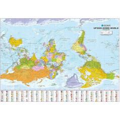 Pasaules politiskā sienas karte 1:30 m ar plastmasas pārklājumu