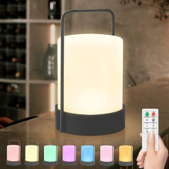 Akumulatora āra lampa Metāla LED āra galda lampa USB uzlādējama aptumšojama LED galda lampa pārnēsājama bezvadu ar RBG 8 krāsas galda bāram BBQ kempings Dārza iekšpagalms Dzīvojamā istaba (A)