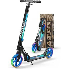 Apollo Phantom Pro City Scooter with XXL Wheels – Folding Height-Adjustable City Push Scooter for Adults and Children