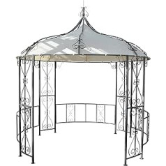 Almeria Pergola Round Gazebo Garden Gazebo Sturdy Steel Frame Diameter 3 m Cream