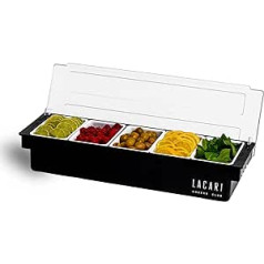 Ingredient Container | Container for Garnish with 5 Inserts | Lacari Original Ingredient Container Bar | For Cocktails and Drinks | Cheers Club